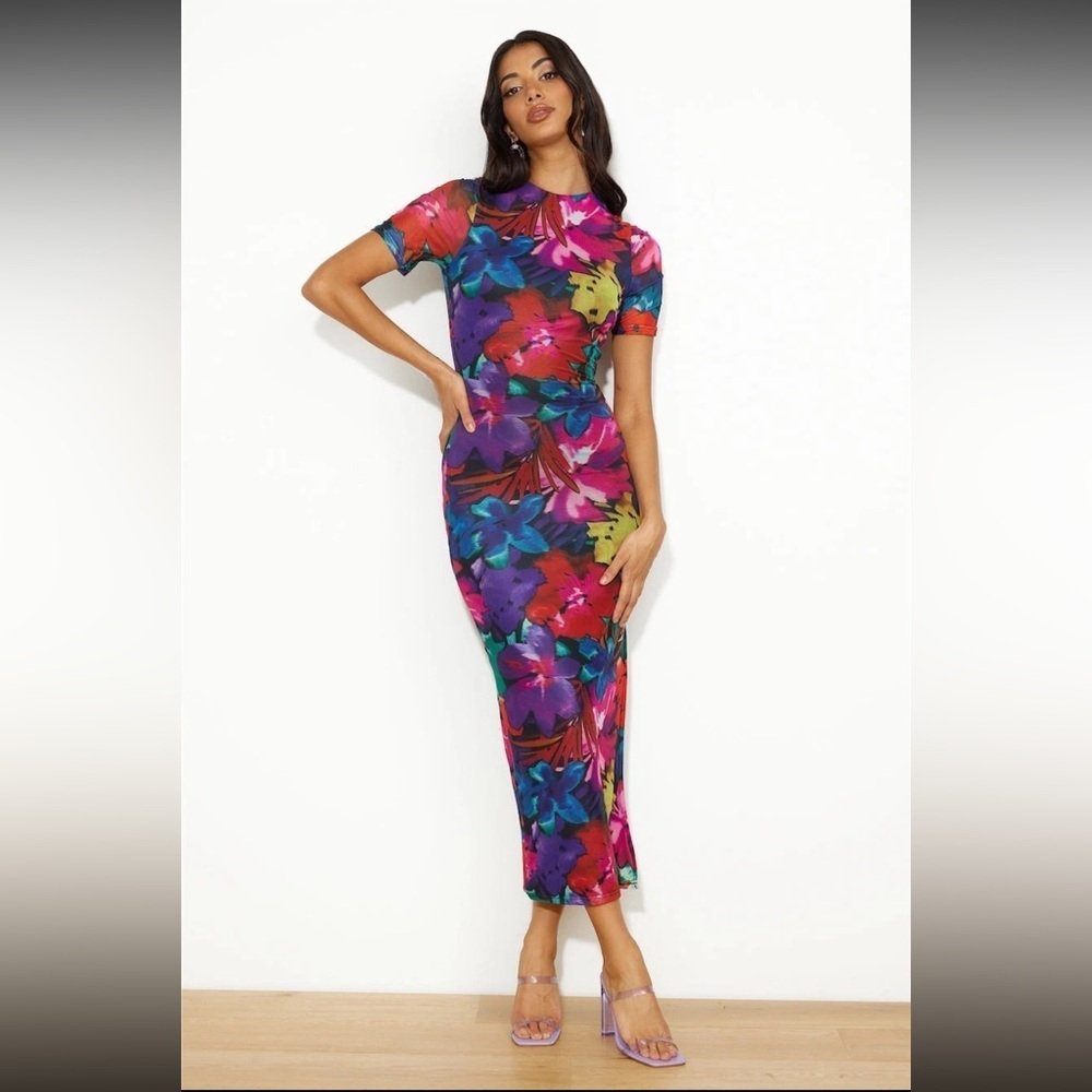 RNWY The Label flower Maxi Dress in multi Floral - Size small